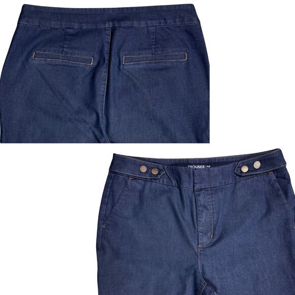 Chico’s Womens Jeans Platinum Trouser Dark Wash Mid Rise Flared Sz .5 Y2K - Picture 3 of 8